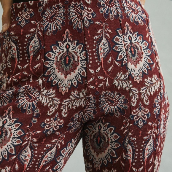 NWT Anthropologie Damask Jacquard Flare Pants - Picture 3 of 7